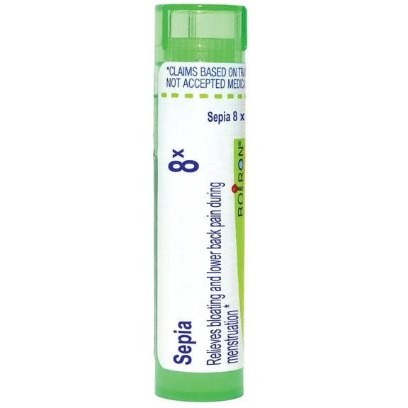 Boiron Sepia 8X, Homeopathic Medicine for Bloating And Lower Back Pain During Menstruation, 80 Pellets