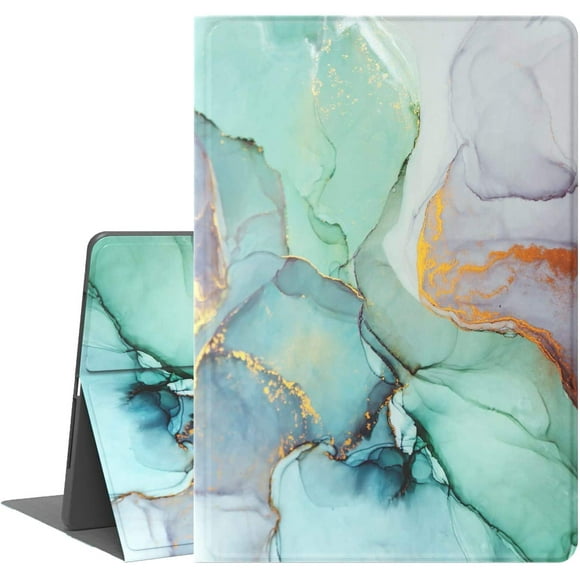 iPad 5th/6th Generation Case, iPad Air 1/2 Case, IBAOLEA Slim Lightweight PU Leather Case with Smart Auto Sleep Flip Stand Cover for iPad 9.7 inch 2017/2018, Green Marble Green Marble