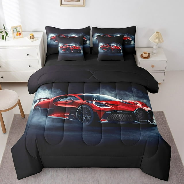 Erosebridal Literie Voiture de Course Cool Format Grand, Ensembles de Literie Sports Extrêmes Format Grand, Déco Voiture de Sport, Réversible