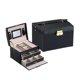 thumbnail image 3 of Jewelry Storage Box Large Capacity Portable Lock With Mirror Jewelry Storage Earrings Necklace Ring Jewelry Display, 3 of 5