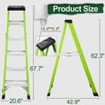 thumbnail image 2 of AuraLane 5 Steps Fiberglass Ladder,330-Pound Capacity,Portable Folding Platform Step ladders for Home,Green, 2 of 5