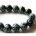 thumbnail image 2 of K-KED 15" 8mm Round Natural Gemstone Beads - Snowflake Obsidian, 2 of 3