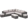 thumbnail image 1 of Santa Rosa 5 Seater Wicker Sectional Sofa Set with Aluminum Frame/Cushions, 1 of 36