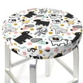 thumbnail image 3 of Kdxio Funny Puppy Print Stool Covers Round,Stretch Round Bar Stool Covers Washable Bar Stool Cushion Slipcover for 12-15 Inch Chair, 3 of 7
