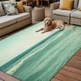 thumbnail image 2 of Fsddascl Turquoise Coastal Outdoor Rug for Patio/Deck/Porch, Non-Slip Large Area Rug 4 x 6 Ft, Teal Vintage Summer Ocean Waves Indoor Outdoor Rugs Washable Area Rugs, Reversible Camping Rug Carpet, 2 of 5