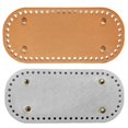 thumbnail image 1 of 2 piezas de almohadillas inferiores para bolsas hechas a mano, para hacer tú mismo, para tejer a ganchillo. Marrón + plata, 1 of 8