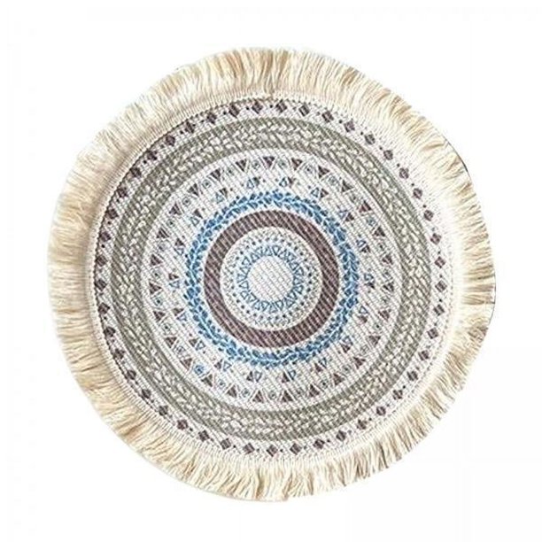 mantel individual,Mantel individual redondo para mesa de cocina,mantel individual reutilizable,Manteles de flores con diseño de mandala estilo nórdico rústico,Mantel individual boho para
