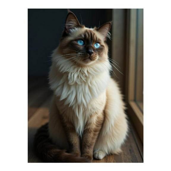 Diamond Art Kits for Adults, Elegant Cat Blue Eyes Fur 5D Diamond Painting Kits for Adults Beginners, DIY Full Drill Diamond Painting, Gem Art and Crafts 12x16