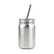 thumbnail image 1 of Tarro de cristal irrompible de acero inoxidable con tapa y pajita. Vaso para beber. 700ml de una sola pared, 1 of 8