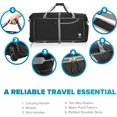 thumbnail image 4 of Bolsa de viaje Bago Rolling de 80 litros con ruedas, impermeable, negra, 4 of 9
