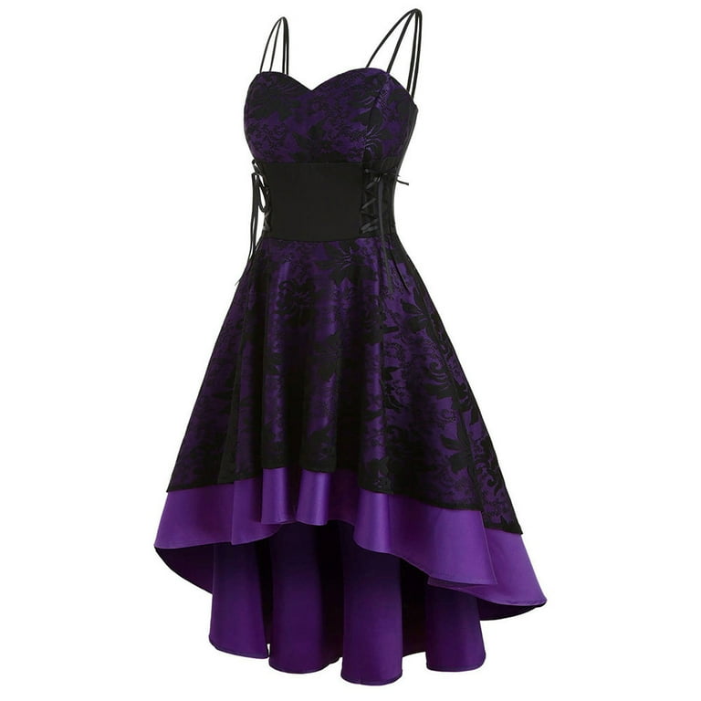 strapless open back dress White Pin Dot On Black Bodice Knit Show Choir Dress - Pinks & Purples main image 0
