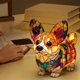 thumbnail image 4 of Lámpara de mesa con diseño de perro Corgi, luz nocturna artística de la serie Dog, regalo de cumpleaños y Navidad, lámpara de mesita de noche con vitrales y luz ambiental cálida, lámpara de cachorro, 4 of 6