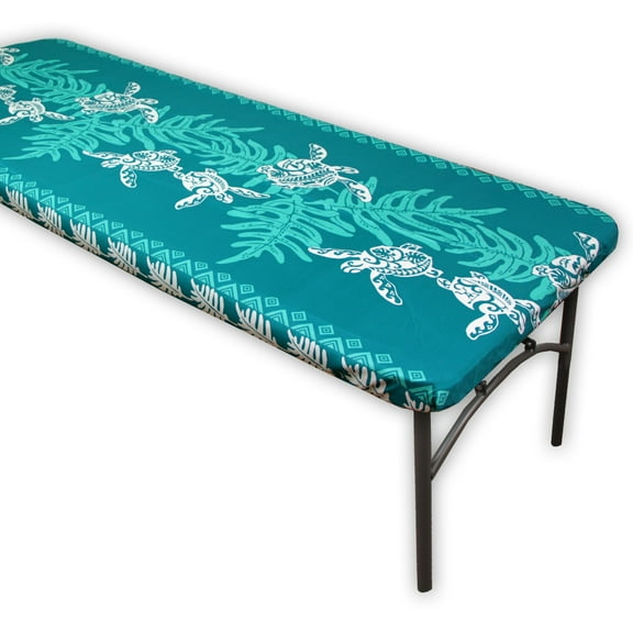 Hi Kalama Collection 96"x30" Polyester Teal Tablecloth