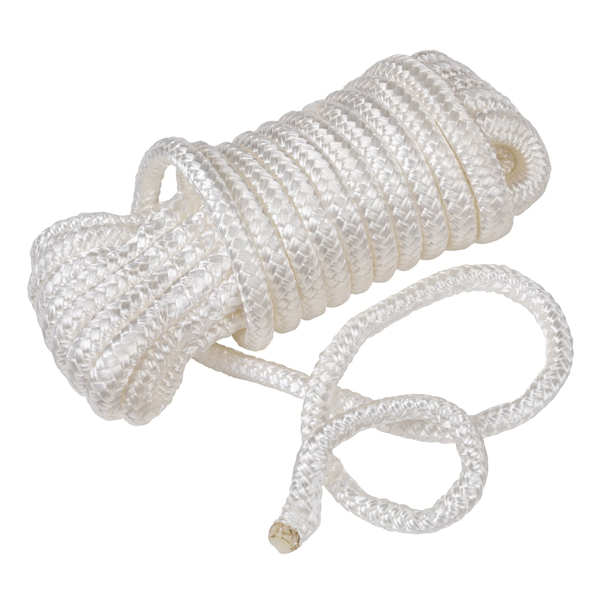 (2 pack) Ozark Trail Double-Braided Nylon Marine Dock Line 3/8 in x 25 ft, Spliced Eye, 550 lb Load