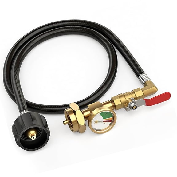 Refillable Propane Tank Adapter Brass Connection with 3FT Hose for 1lb to 20lb Cylinders