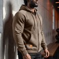 thumbnail image 7 of Men Zip Up Hoodie Full Zip Sweatshirt Jacket, Drawstring Hood Pockets Athletic, Casual Winter Coats, 7 of 7