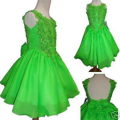 Toddler & Girl Formal Dress for Pageant Dance Wedding Party Green Fuchsia Blue 