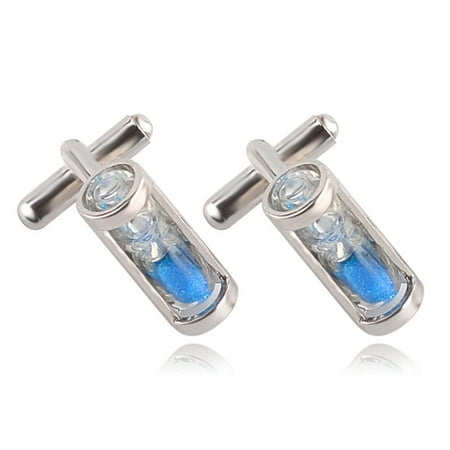 Cufflinks Rhodium Plated Cufflinks Men Fashion Cufflinks Silver Plated Shirt Cufflinks Personalised Business Wedding Hourglass Cuff Links for Men ()