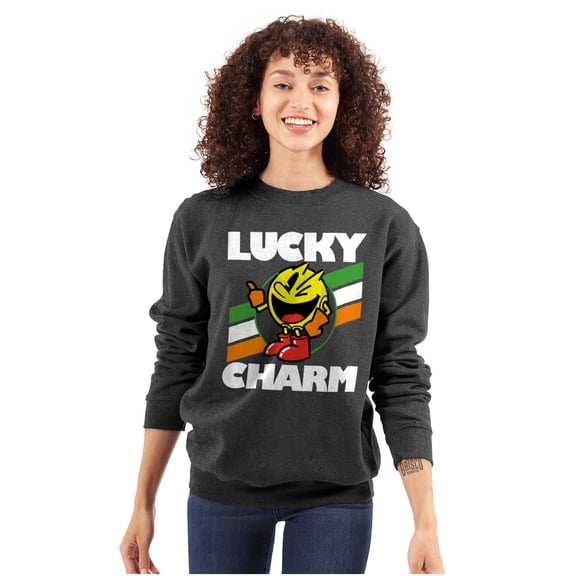 PACMAN Saint Paddys Lucky Charm Sweatshirt for Men or Women Brisco Brands S