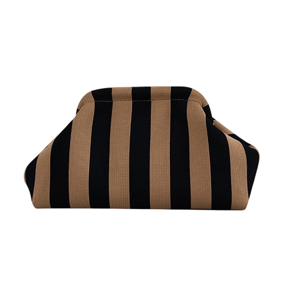 HGIEYS Woven Clutch Purse for Women, Striped Summer Woven Clutch, Mahjong Tile Bag Dumpling Style, Colorful Evening Handbag