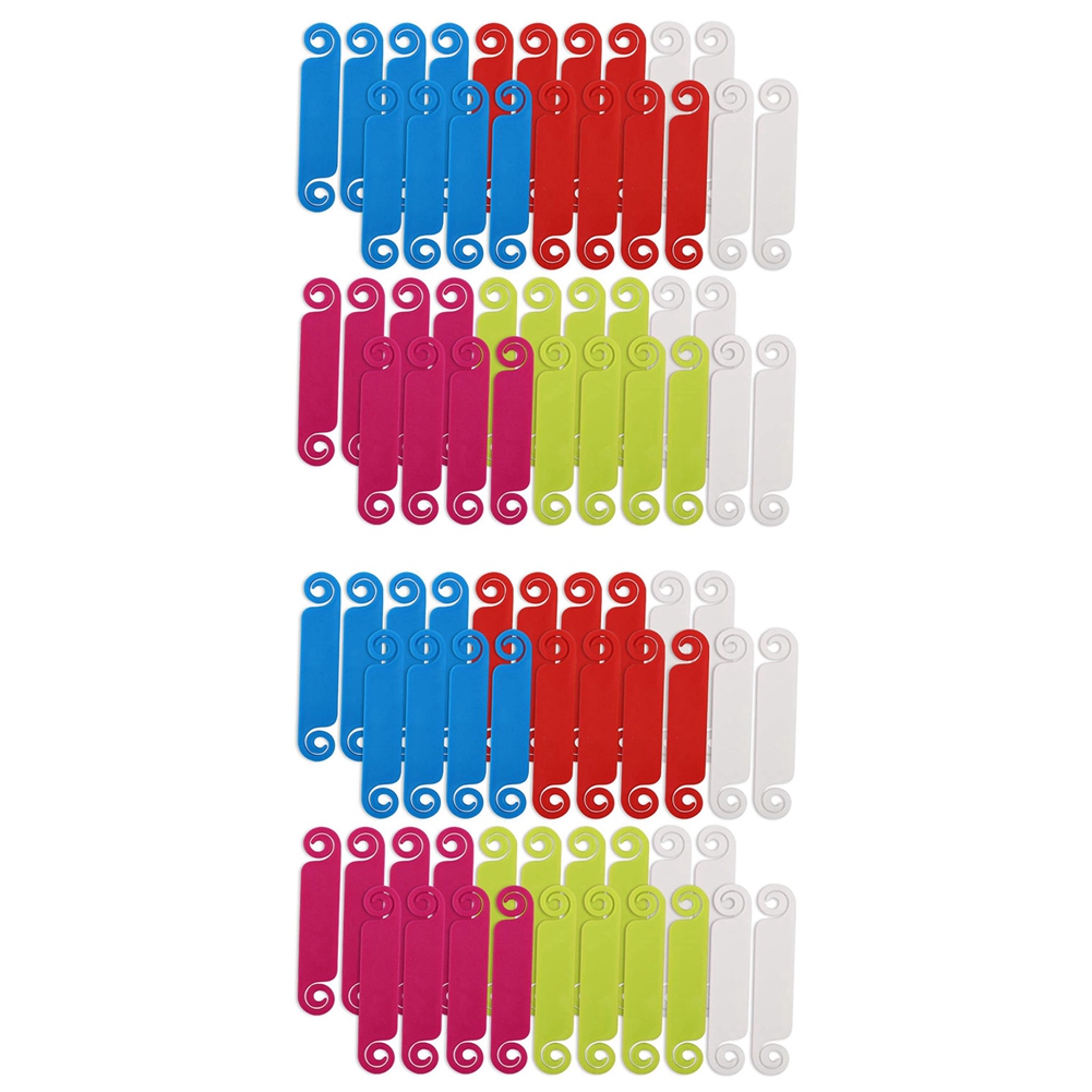 80Pcs Cable Labels Tags for Marking Wires Multicolored Labels Clip Cord