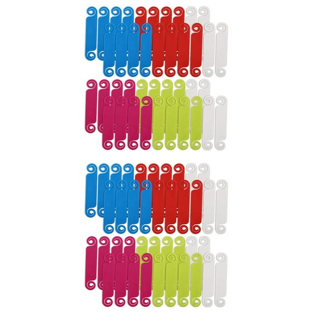80Pcs Cable Labels Tags for Marking Wires Multicolored Labels Clip Cord