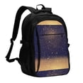 thumbnail image 1 of Fotbe Gold Black Glitter Mochila con Estampado y Puerto USB para Hombre y Mujer, Mochila Antirrobo, Mochila de Viaje, Mochila Escolar, Mochila Universitaria, 1 of 7
