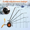 thumbnail image 4 of Ourlova Pelle Pousse-Neige pour Entrée et Trottoir, Pelle à Neige Robuste à 2 Roues avec Lame Métallique Inclinée de 29 Pouces, Poignée Réglable à 5 Niveaux, Outil Efficace de Déneigement (Noir), 4 of 8