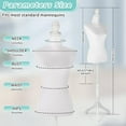 thumbnail image 6 of White Dress Form Mannequin, 52''-67'' Height Adjustable Female Torso Dress Form , Full Body with Wooden Tripod Base Stand and Detachable Iron Bracket, 6 of 13