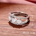 thumbnail image 2 of K-KED Gorgeous 925 Silver Filled Ring Cubic Zirconia Women Wedding Delicate Jewelry Size 6-10-7, 2 of 6