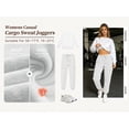 thumbnail image 4 of TEMOFON Womens Sweatpants Drawstring Joggers with Pockets Elastic Waistband Lounge Fall Pants for Women Winter Clothes Fleece Lined Trousers Light Grey 2XL, 4 of 9