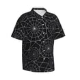 thumbnail image 2 of Bixox Men's Hawaiian Shirts Men's Spider Web Black Print Short-Sleeve Shirt-Large, 2 of 8