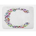 thumbnail image 1 of Letter C Bath Mat, Natural Grace Inspired Theme Butterflies Flying Together Cute and Colorful Design, Non-Slip Plush Mat Bathroom Kitchen Laundry Room Decor, 29.5 X 17.5 Inches, Multicolor, Ambesonne, 1 of 2