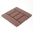 thumbnail image 5 of 44 Packs 12x12 Inch Brown H-Style Interlocking Deck Tiles 0.8" Thick PP DIY Floor Tiles for Indoor Outdoor Porch Poolside Backyard Balcony, 5 of 10