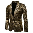 thumbnail image 2 of Traje de hombre Otoño e invierno Ocio Bronceado Floral Slim Suit Coat Pompotops qwe21845, 2 of 4