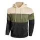 thumbnail image 4 of pstuiky manga larga para hombre, Sudadera con capucha de manga larga con bolsillo y diseño de patchwork liso informal para hombre camisetas de hombre xl, 4 of 6
