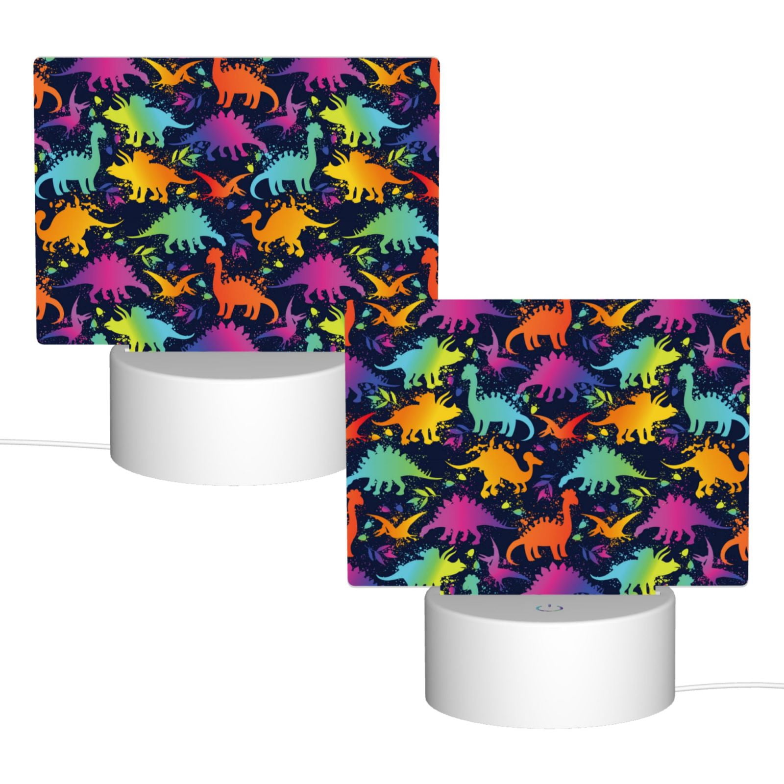 Kdxio Colorful Dinosaur Rectangular Acrylic Night Light Acrylic Sleep Night Light Friend Gifts for Birthday Gifts for Women Teens Boys Girls