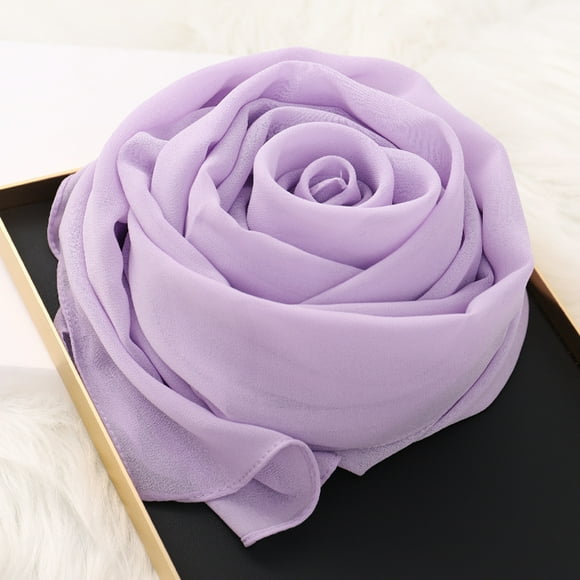 Ramadan Chiffon Hijab Scarf 72*175cm Solid Color Muslim Fashion Shawl Headscarves For Women Islam HeadWraps Ladies Scarves Veil