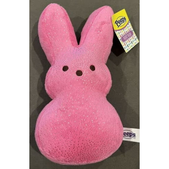 Just Born Easter Plush Peeps Various Sizes Pink, Yellow, Blue, Lavender, Easter Basket, Gift, Present, (10", Pink)