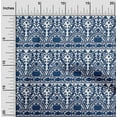 thumbnail image 1 of oneOone Cotton Silk Navy Blue Fabric Leaves & Floral Block Craft Projects Decor Fabric Printed By The Yard 42 Inch Wide, 1 of 4