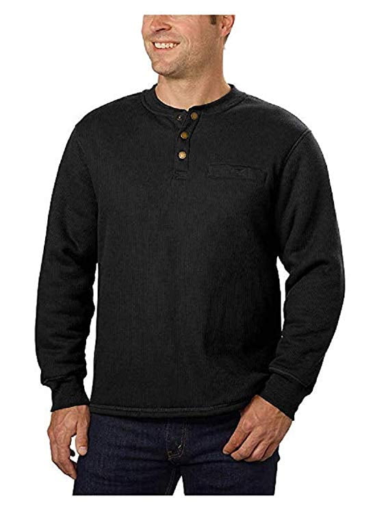 NWT Men's Stanley Sherpa Lined Henley Waffle Pattern Pullover Jacket-Variety 