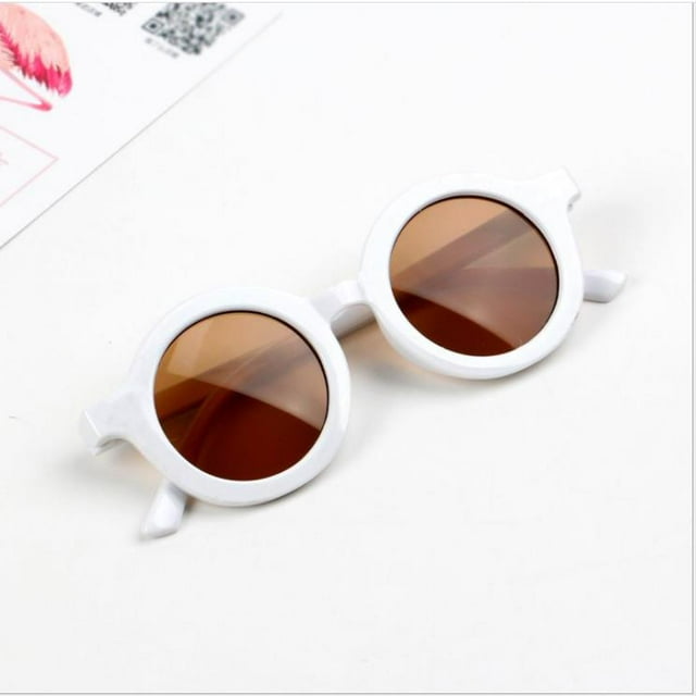 SAYOO Lunettes de Soleil Enfants Garçons et Filles Rétro Décontractées Anti-Uv Lunettes Rondes Lunettes pour Enfants, Lunettes de Soleil Rétro Décontractées Mode pour l'Extérieur, Convenant aux Enfants de 2 à 8 Ans