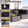 thumbnail image 7 of Gymax Set of 7 Patio Furniture Set PE Rattan Sectional Sofas w/ Tempered Glass Coffee Table Black, 7 of 7