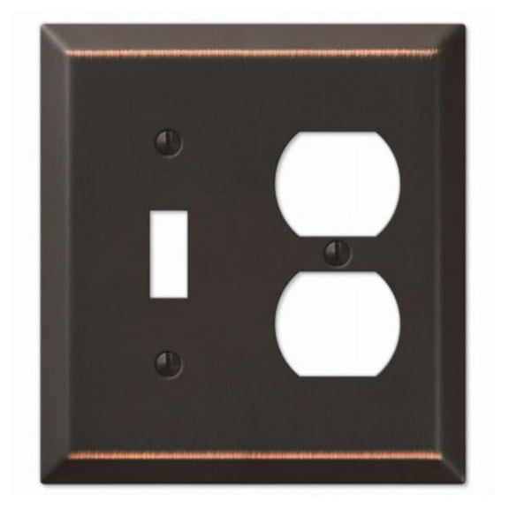 1 Toggle & 1 Duplex Wall Plate, Aged Bronze