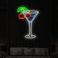 thumbnail image 2 of Craftnamesign Cherry Cocktail Neon Sign, Cocktail LED Sign, Bar Club Decor, 2 of 4