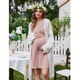 thumbnail image 5 of Ekouaer Labor and Delivery Gown for Hospital Short Sleeve Maternity Nursing Dress Nightgown with Button Misty Rose L, 5 of 5