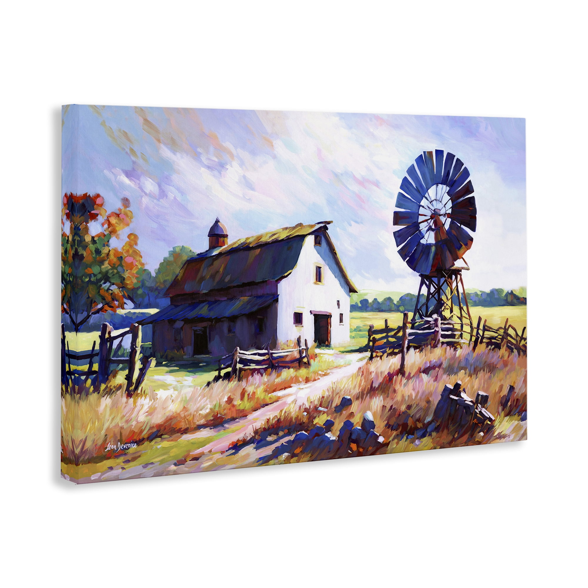Stupell Industries Countryside Serenity Landscape Landscape Painting Gallery Wrapped Canvas Art Print Wall Art, 45 x 30