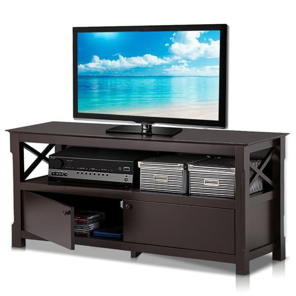 X Shape Wood Tv Stand Media Console Cabinet Home Entertainment