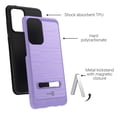 thumbnail image 3 of CoverON For Samsung Galaxy A72 Phone Case, Slim Metal Kickstand Rugged Dual Layer Cover, Purple, 3 of 7