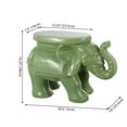 thumbnail image 3 of JONATHAN Y White Elephant 14.25" Ceramic Garden Stool, Green, 3 of 9